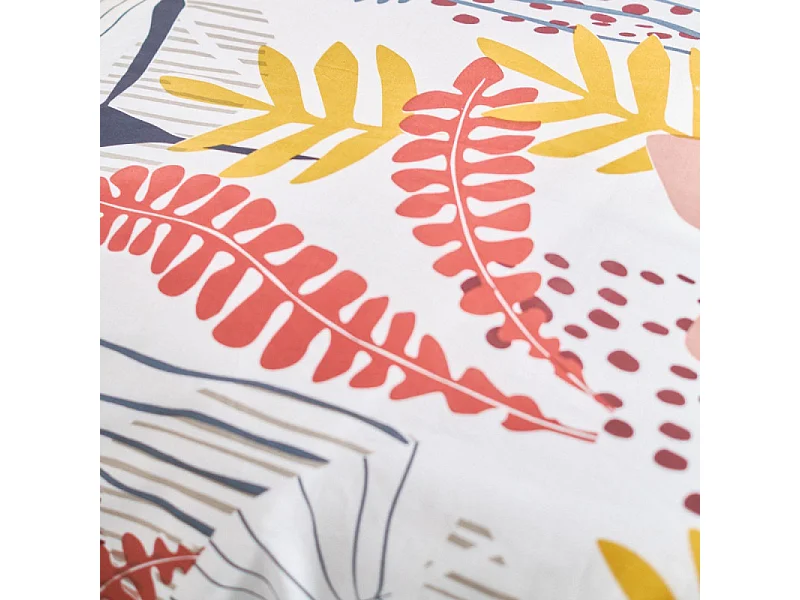 Parure de lit coton imprimé floral 240 x 220 cm