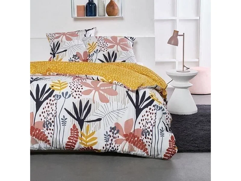 Completo letto 240 x 220 cm cotone con stampa floreale