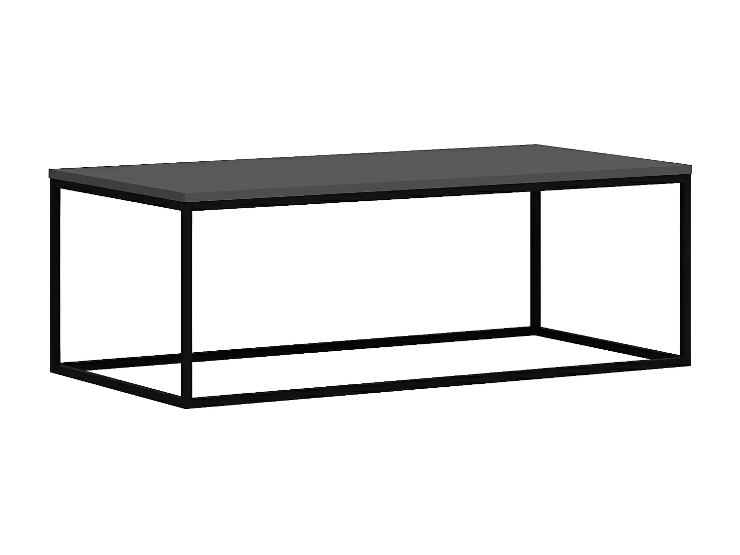 Mesa de café Kailua 1112, Negro|Antracita, 42x60x120cm, Aglomerado laminado, Angular