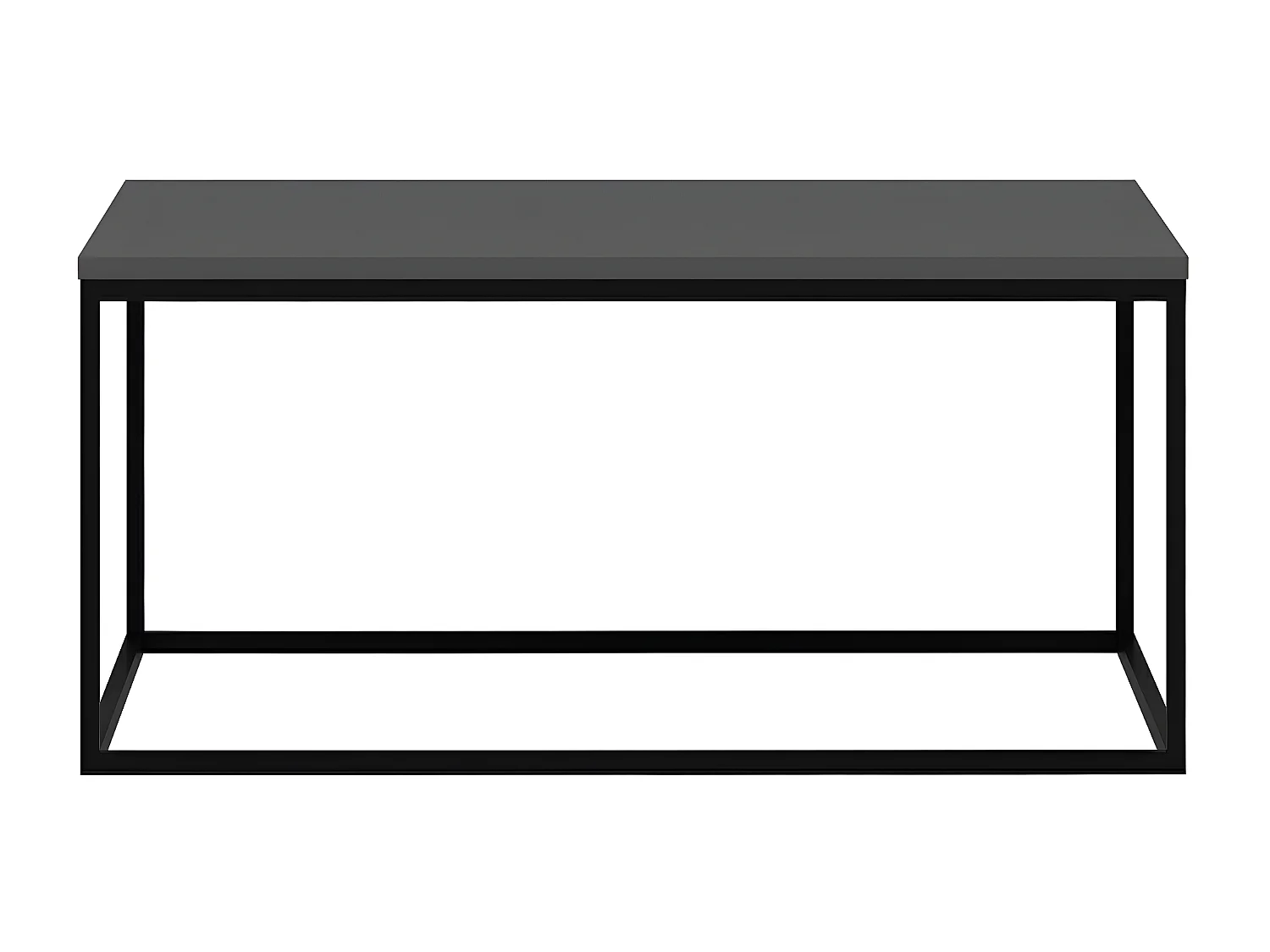 Mesa de café Kailua 1113, Antracita|Negro, 42x90x90cm, Aglomerado laminado, Angular