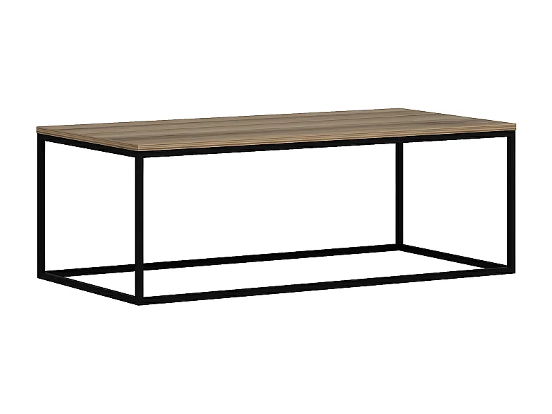 Mesa de café Kailua 1112, Negro|Nogal, 42x60x120cm, Aglomerado laminado, Angular