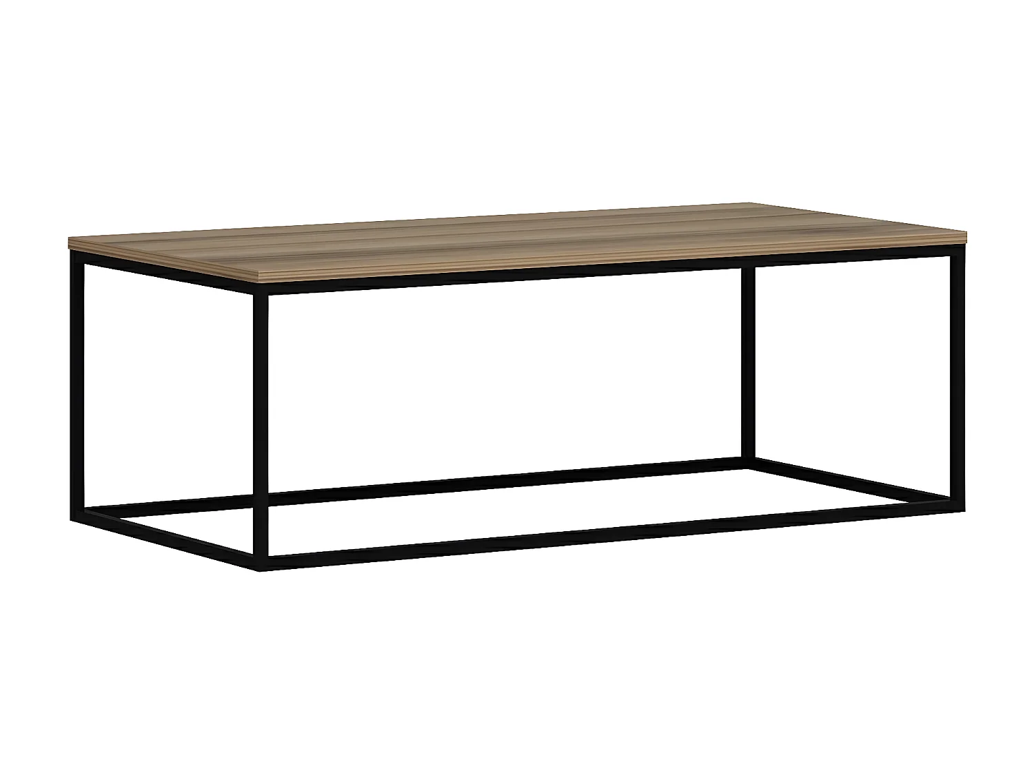 Table basse Sancho 120x60cm Métal Noir et Bois foncé