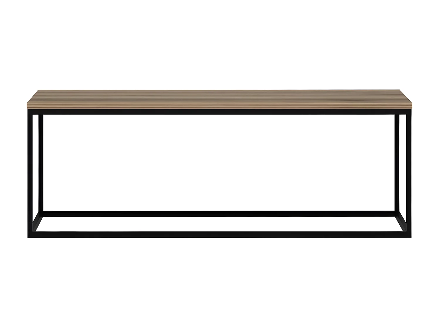 Table basse Sancho 120x60cm Métal Noir et Bois foncé