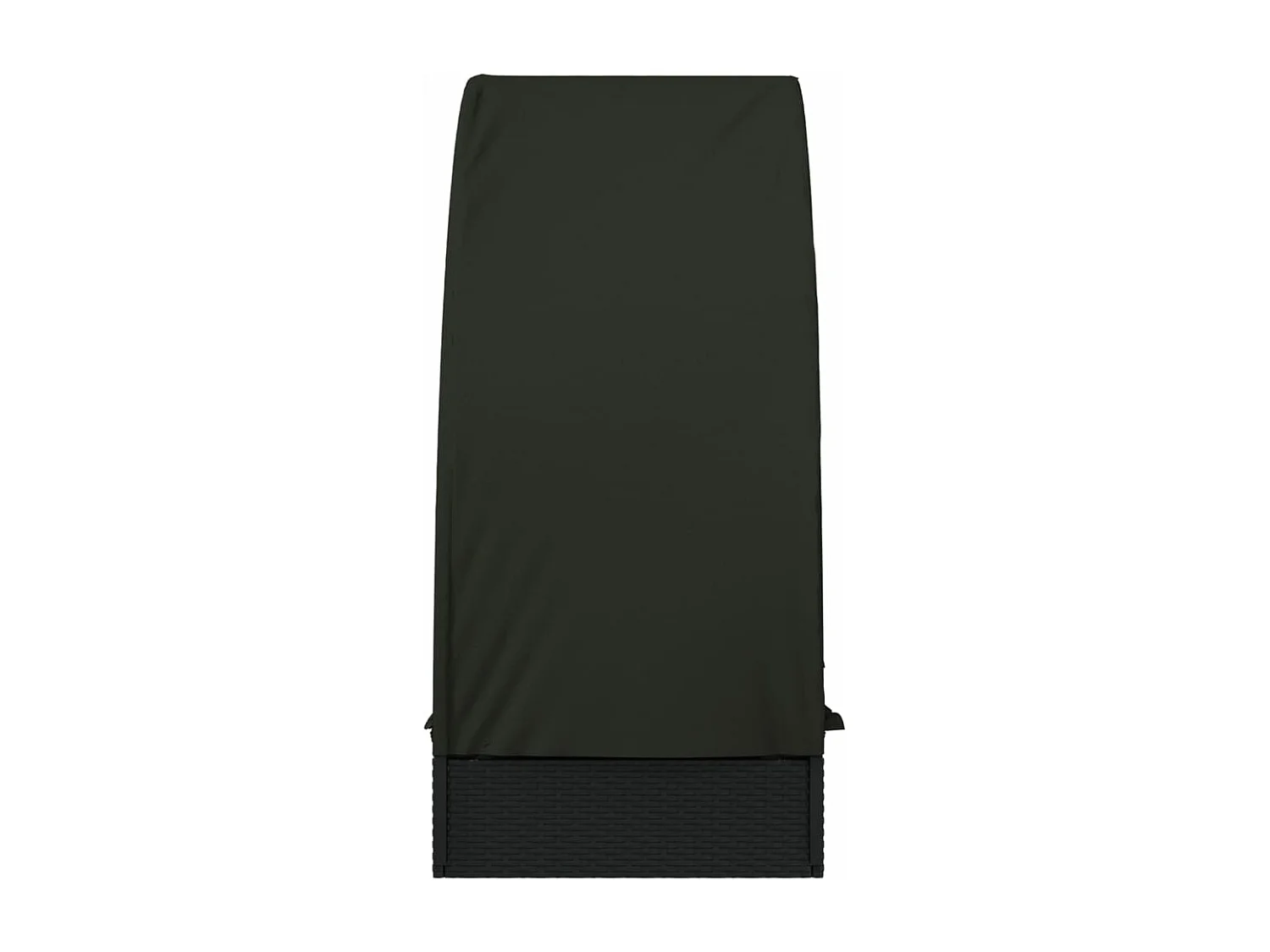 Tumbona tumbona tumbona cama de jardín terraza muebles de exterior con techo redondo negro 211x57x140 cm resina tejida 02_0012697