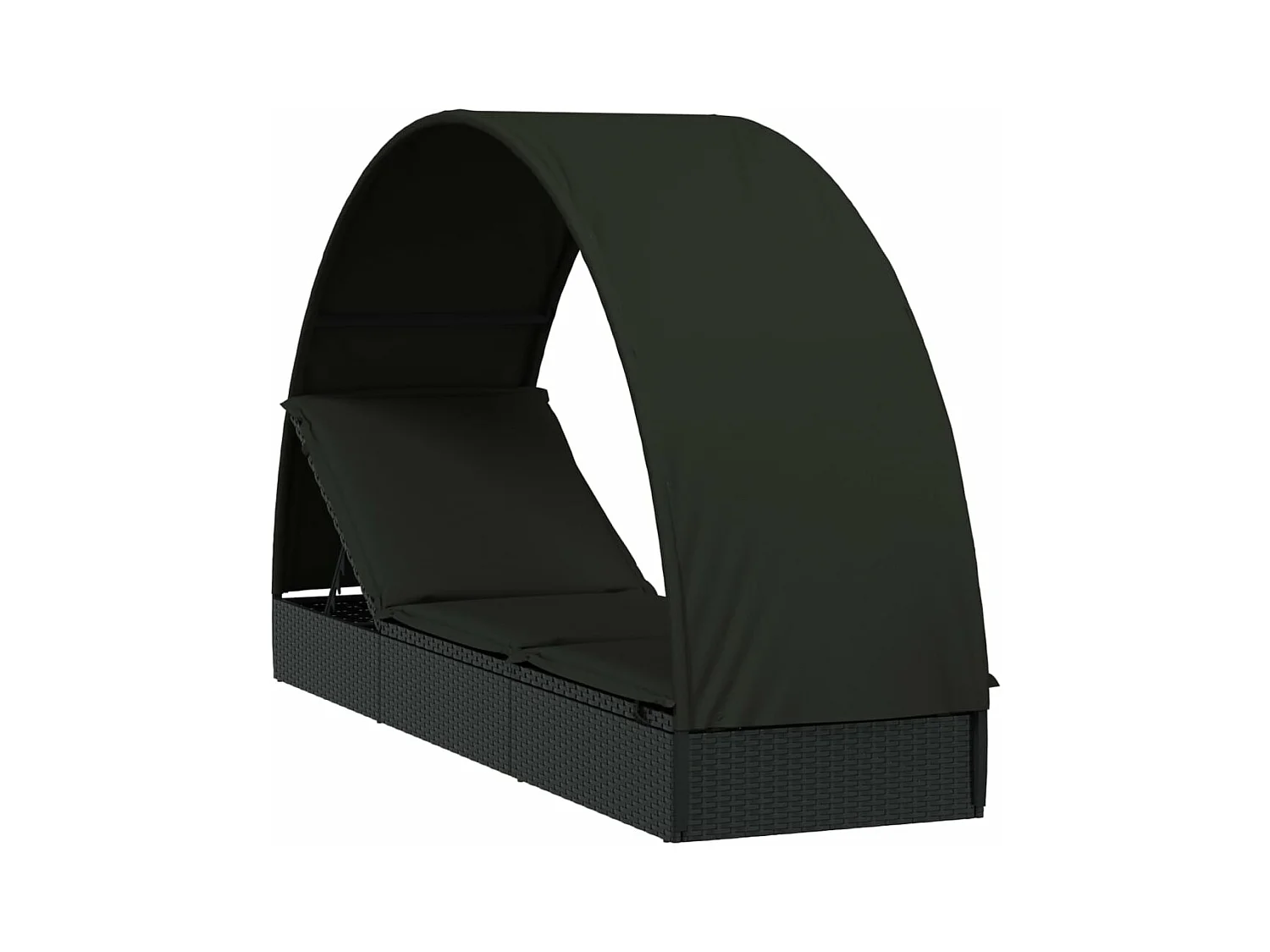 Transat chaise longue bain résine noire 211 x 57 x 140 cm 02_0012697