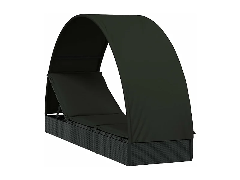 Transat chaise longue bain résine noire 211 x 57 x 140 cm 02_0012697