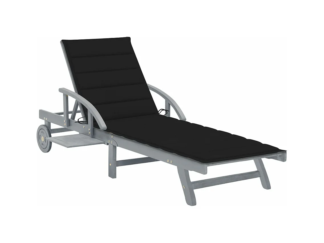 Transat chaise longue bain bois marron 200 x 68 x 30 cm 02_0012391