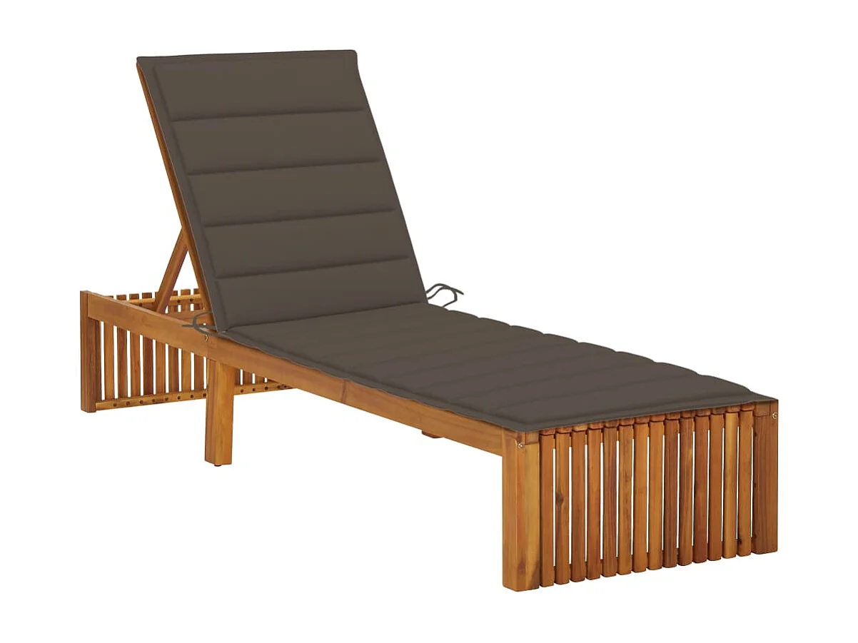 Transat chaise longue bain bois marron 200 x 60 x 30 cm 02_0012343