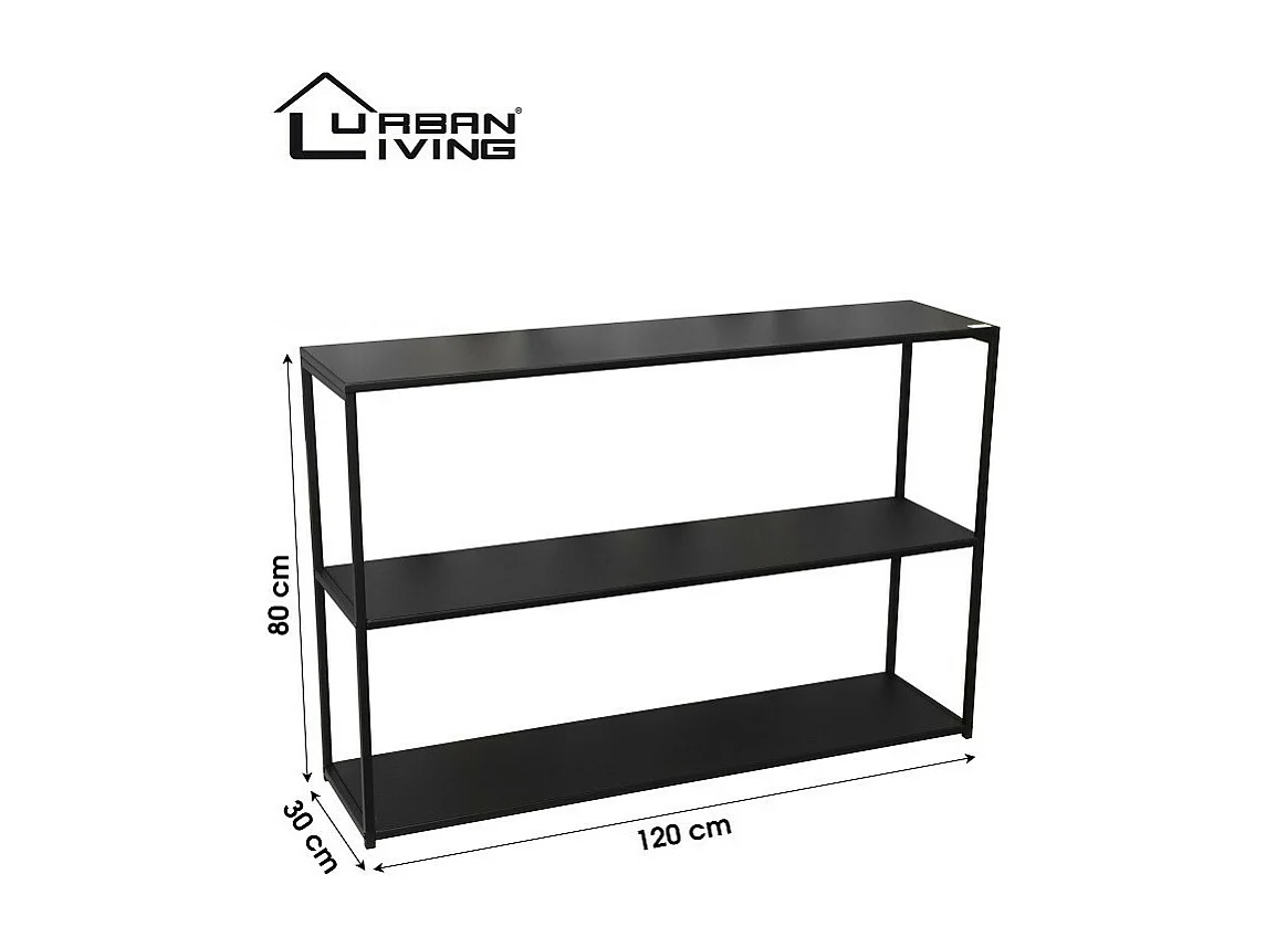 Bibliothèque Charleston 3 étagères acier