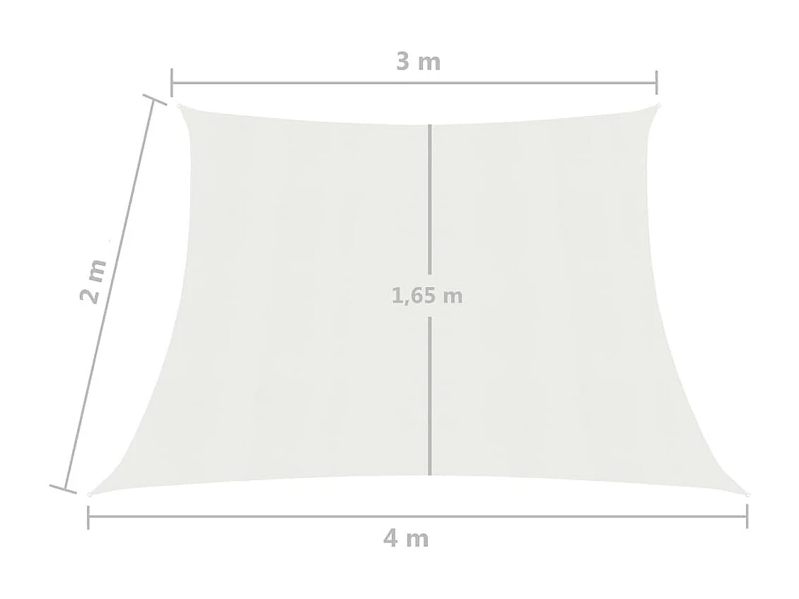 Voile toile d'ombrage parasol blanche 300 x 400 x 200 cm 02_0009012