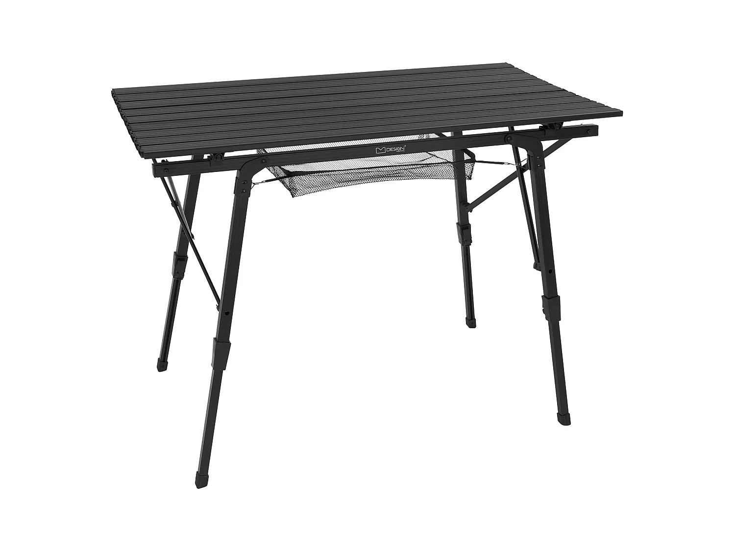 Table de camping pliante aluminium noir plateau enroulable avec sac de transport