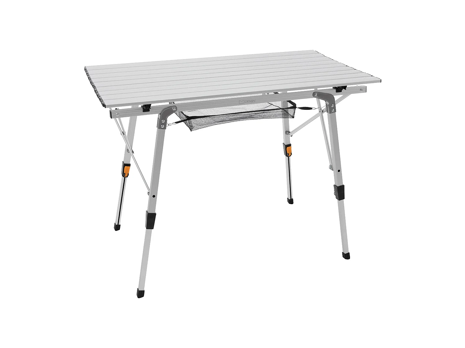 Table de camping pliante aluminium argent plateau enroulable + sac de transport