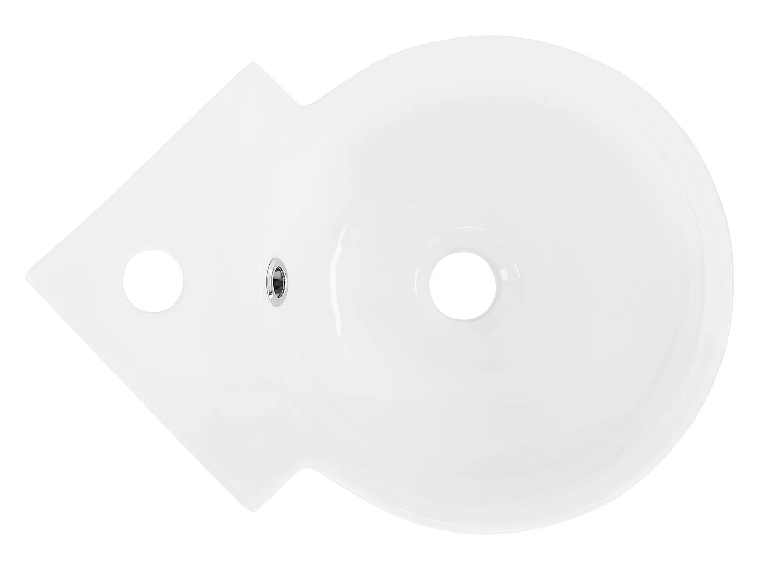 Lavabo d'angle ronde céramique blanc vasque à poser montage mural 450x360x130 mm