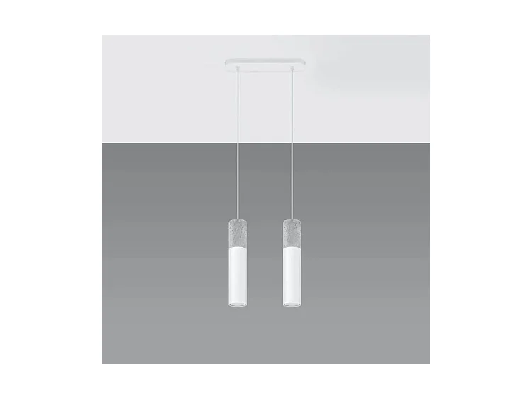 Sollux BORGIO Suspension Twin Gris Clair, Blanc GU10