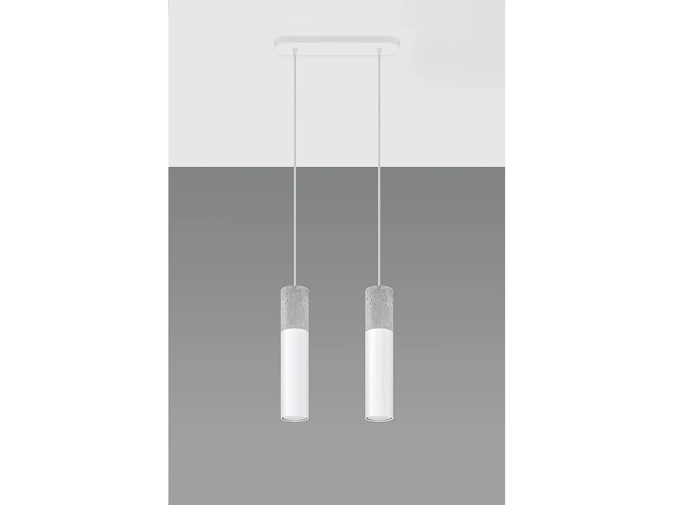 Sollux BORGIO Suspension Twin Gris Clair, Blanc GU10