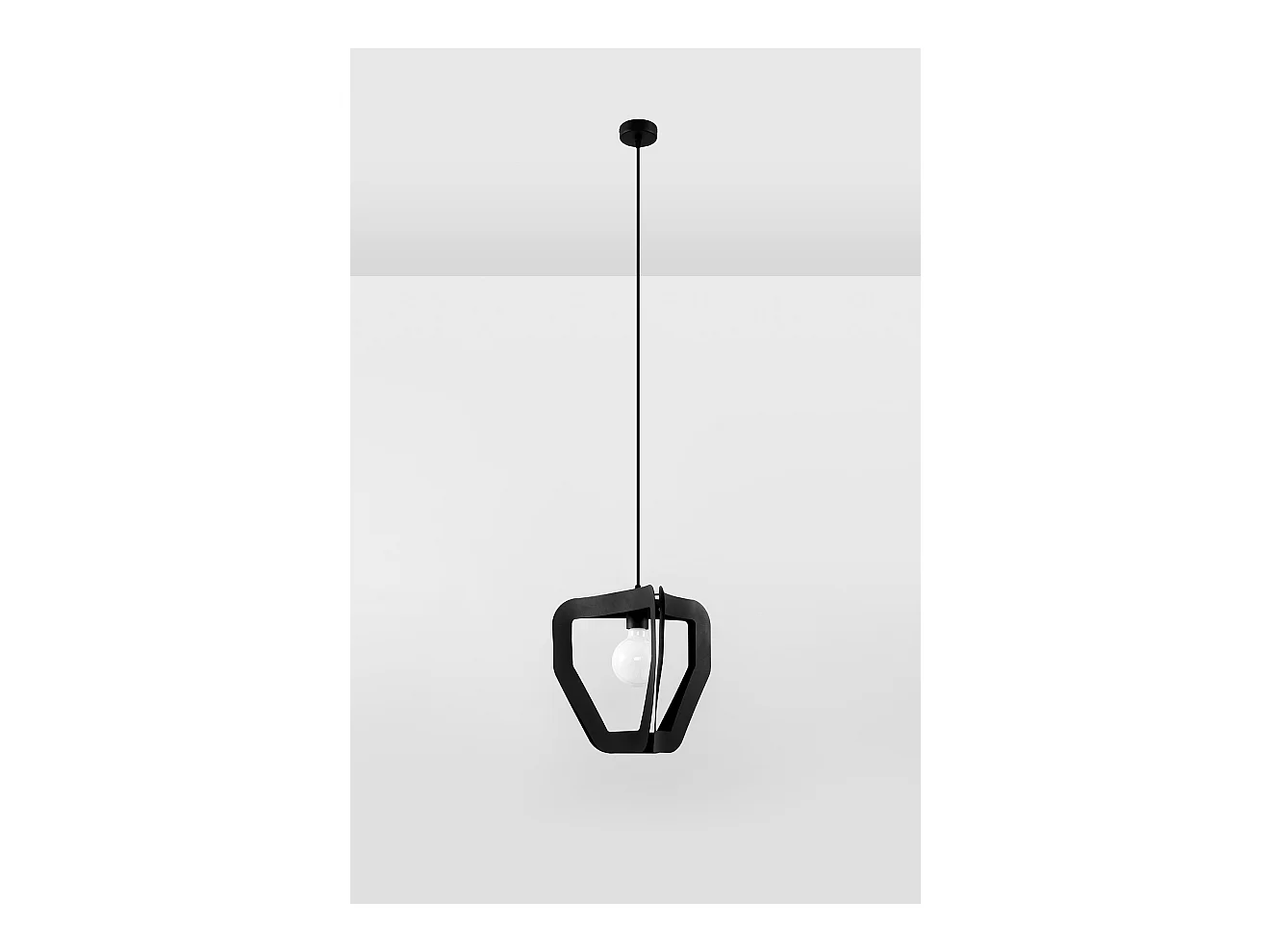 Sollux TRES Lampe à suspension moderne en fil de fer noir E27