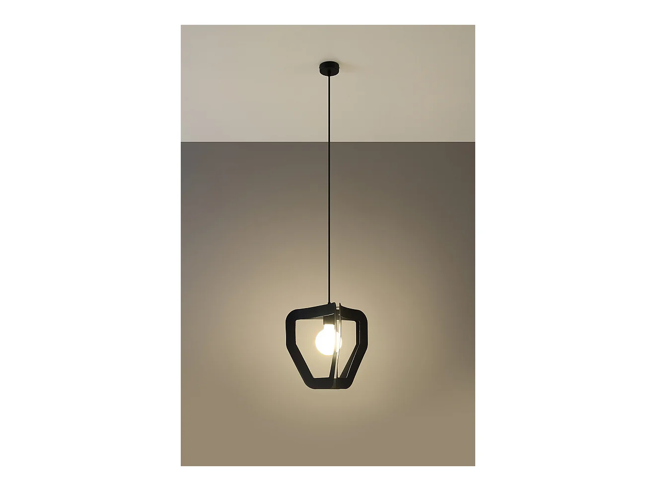 Sollux TRES Lampe à suspension moderne en fil de fer noir E27