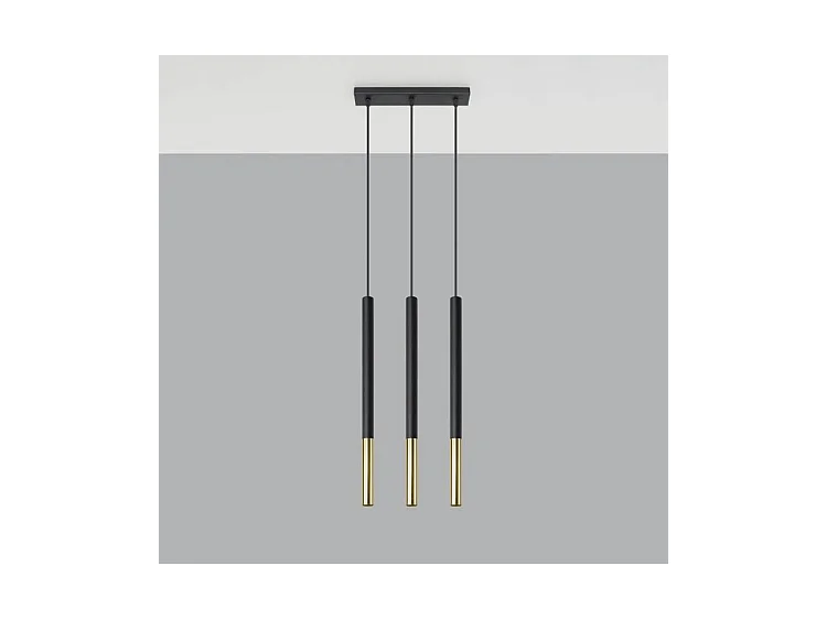 Sollux MOZAICA Suspension triple noir, or G9