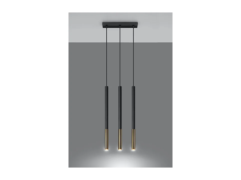 Sollux MOZAICA Suspension triple noir, or G9