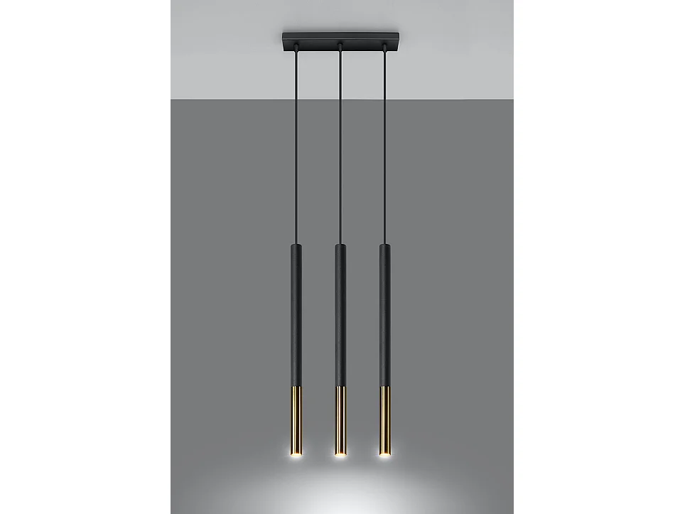 Sollux MOZAICA Suspension triple noir, or G9