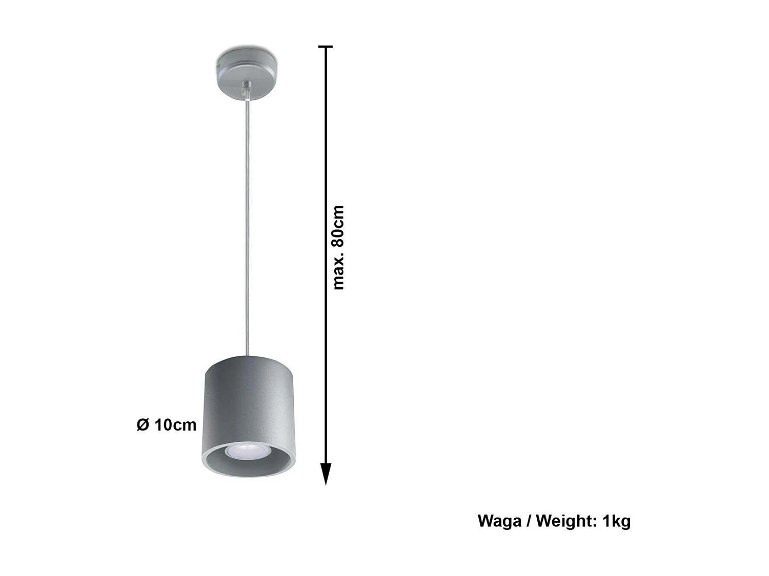 Lampa wisząca ORBIS 1 szara