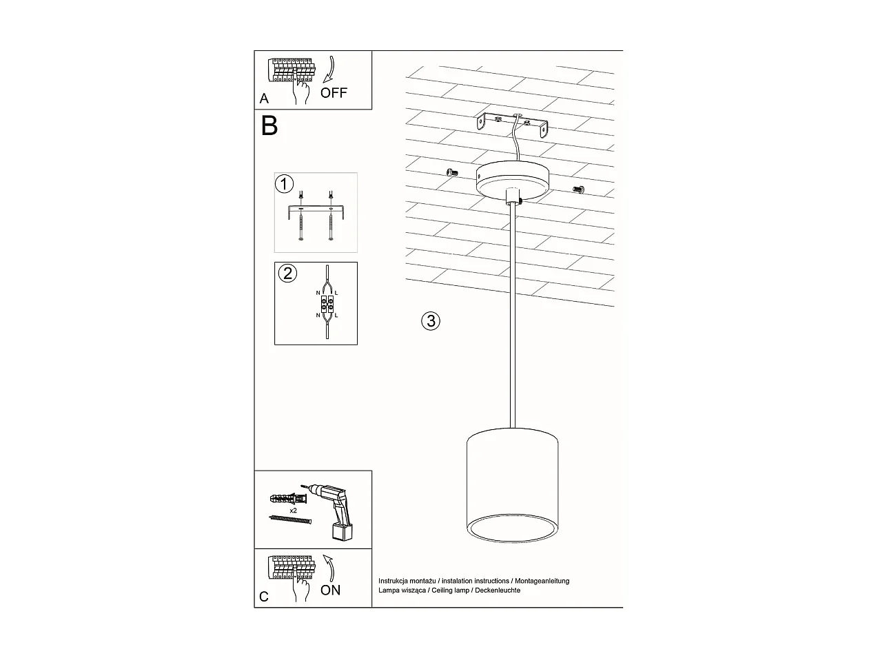 Lampa wisząca ORBIS 1 szara