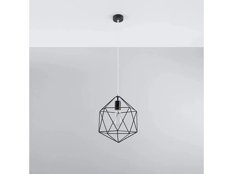 Sollux GASPARE - 1 Lichtkäfig Deckenanhänger Schwarz, E27