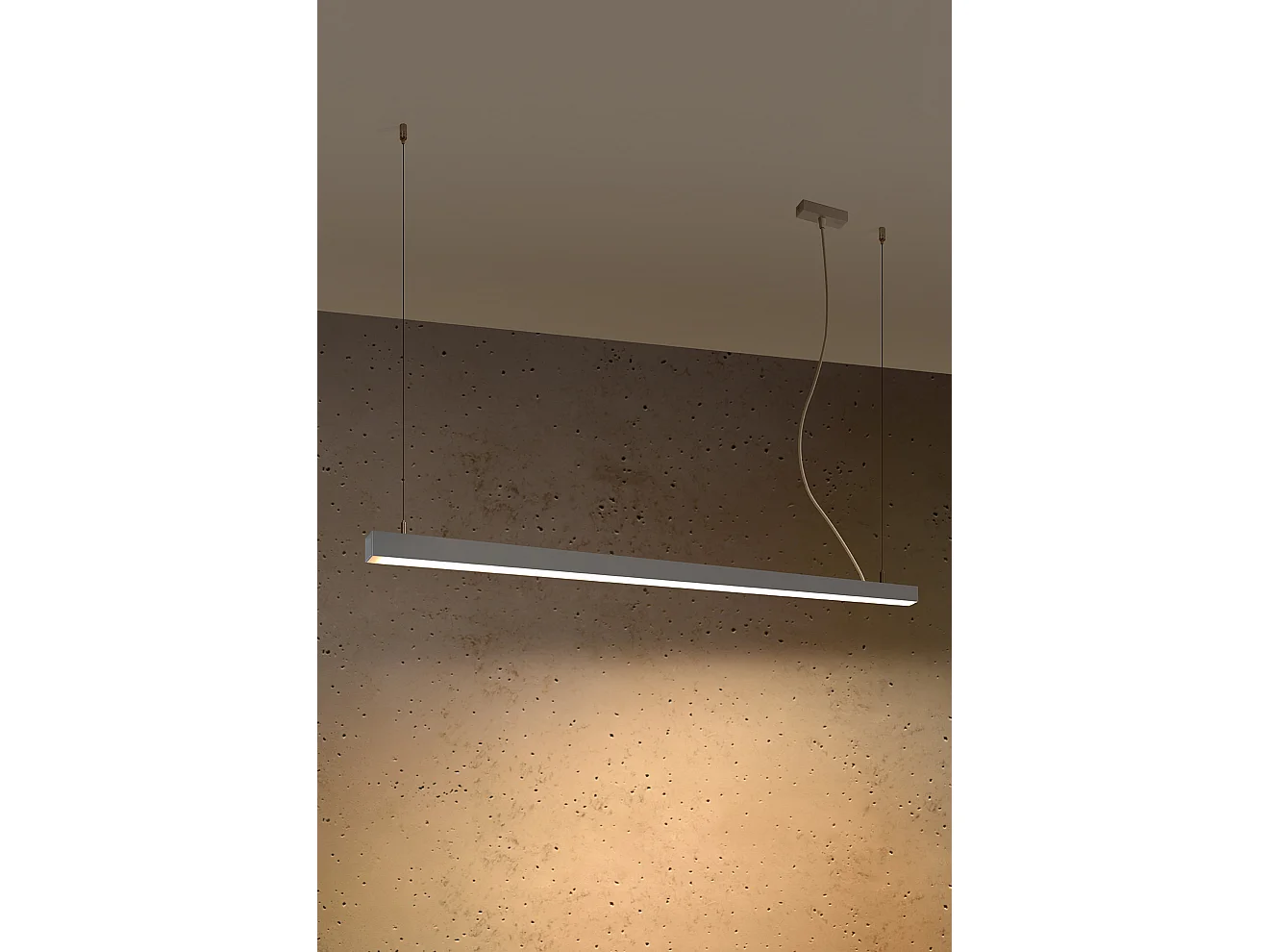 Integrierte LED 145cm Linear Straight Bar Pendelleuchte Grau 3000K Lampada a sospensione lineare a barra diritta a LED integrata da 145 cm grigio chiaro 3000K