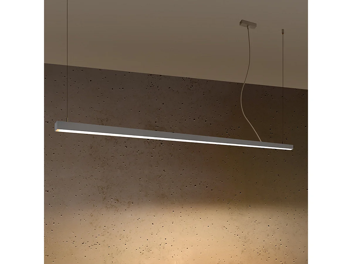 Hanglampen Pinne Minimalistisch Van  - 1 Lichtbronnen - L.200 X H.150 Cm - Grijs