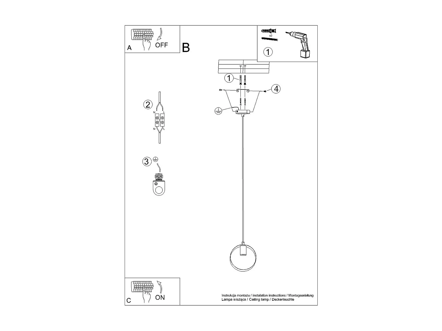 Sollux Titran Suspension Slim Plafonnier Blanc