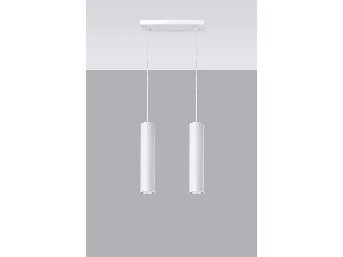 Hanglampen Lagos Modern Van  - 2 Lichtbronnen - L.30 X H.90 Cm - Wit