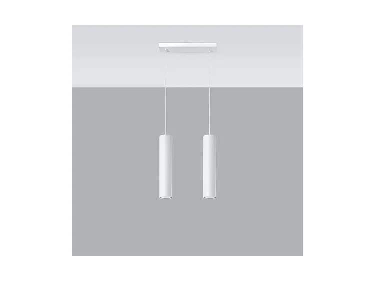 Sollux LAGOS Suspension à 2 ampoules Staight, blanc, GU10