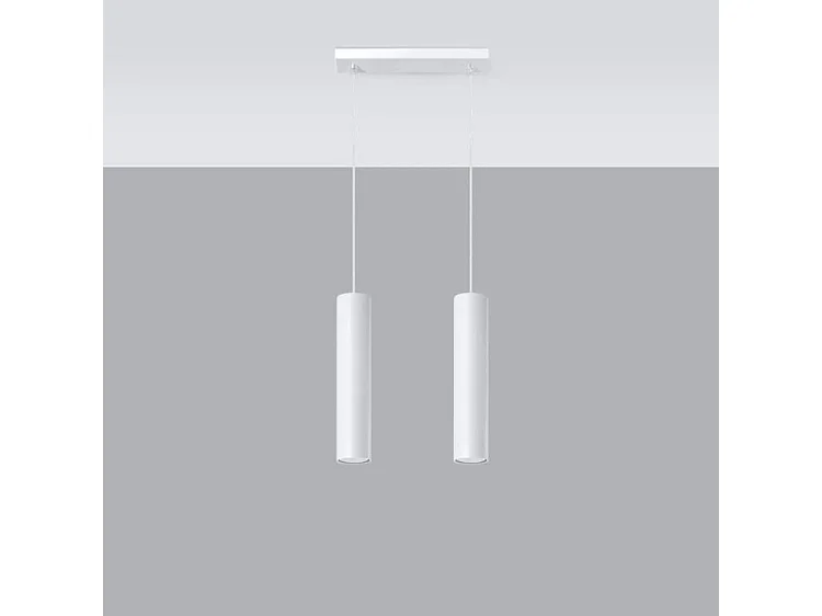 Sollux LAGOS Suspension à 2 ampoules Staight, blanc, GU10