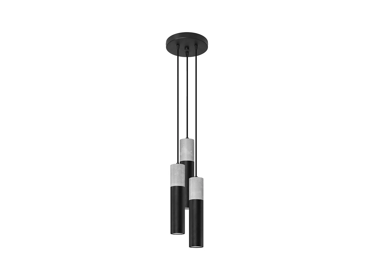 Sollux Lighting Borgio Plafonnier suspendu Cluster, gris, noir, 3x GU10