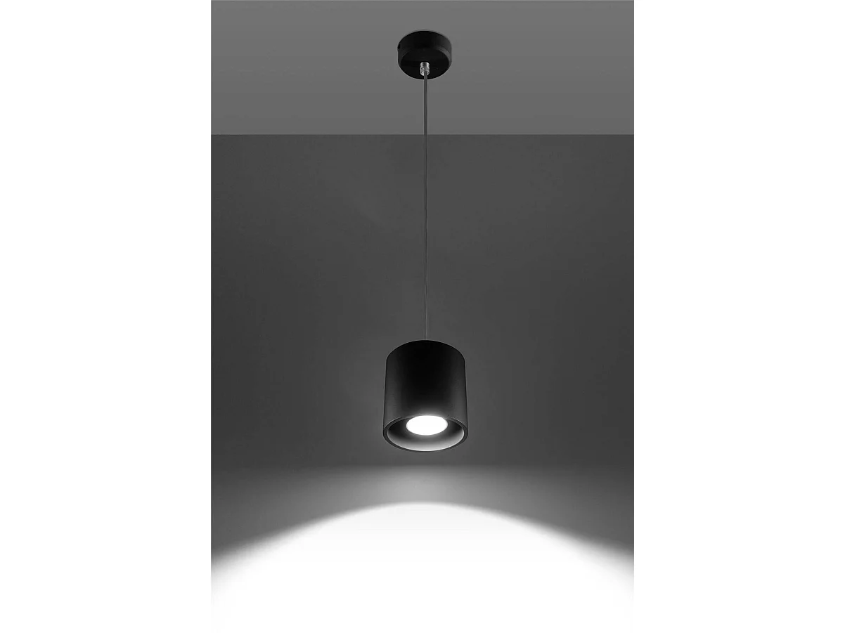 Sollux ORBIS - 1 heller runder Deckenanhänger schwarz, GU10