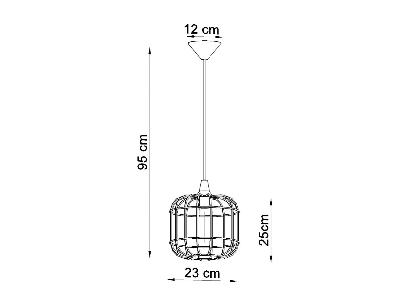 Sollux CELTA Plafonnier suspendu à 1 ampoule noir, E27