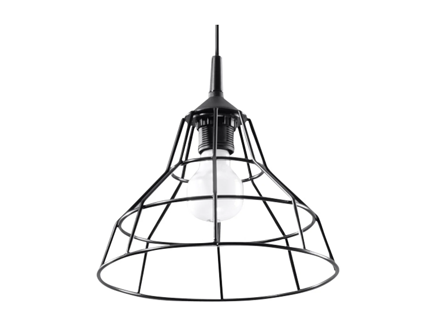 Luminárias Pendentes Anata Moderno, Aço - 1 Lichtbronnen - L.25 X H.95 Cm - Preto