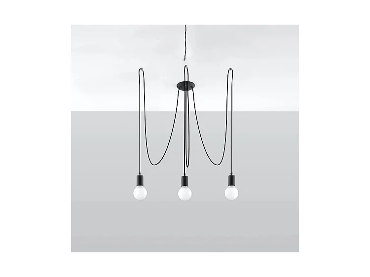 Sollux EDISON Suspension à 3 grappes de lumière noire, E27