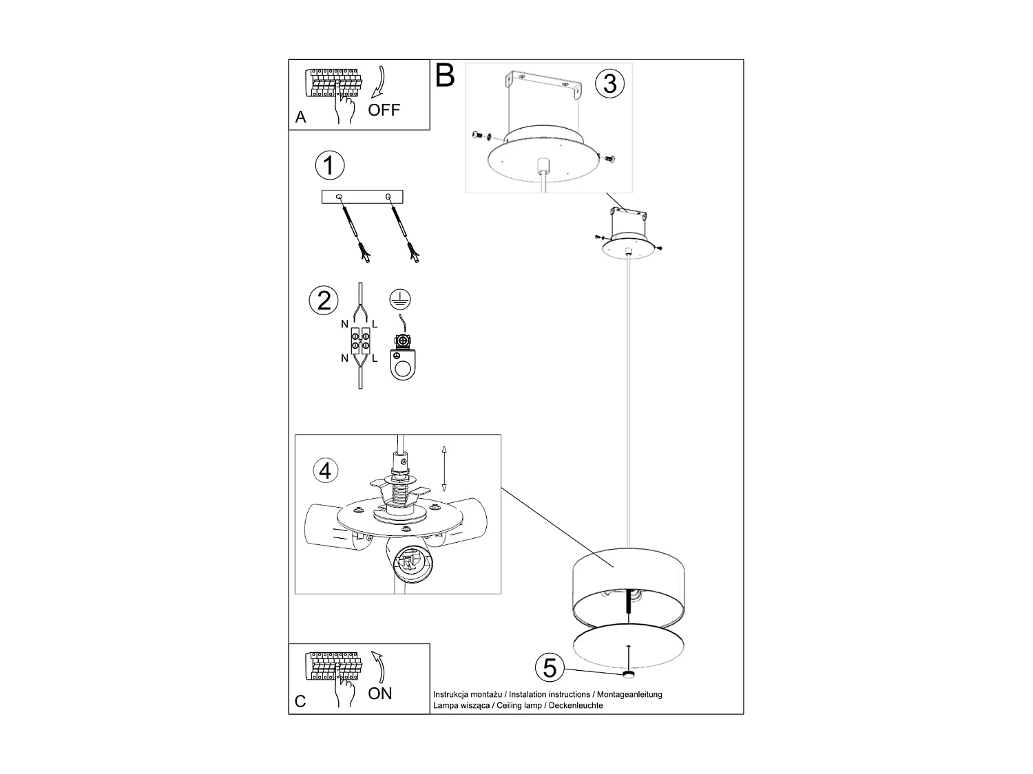 zylindrisch Pendelleuchte Black 30cm E27 Zylindrische Pendelleuchte Schwarz 30cm E27