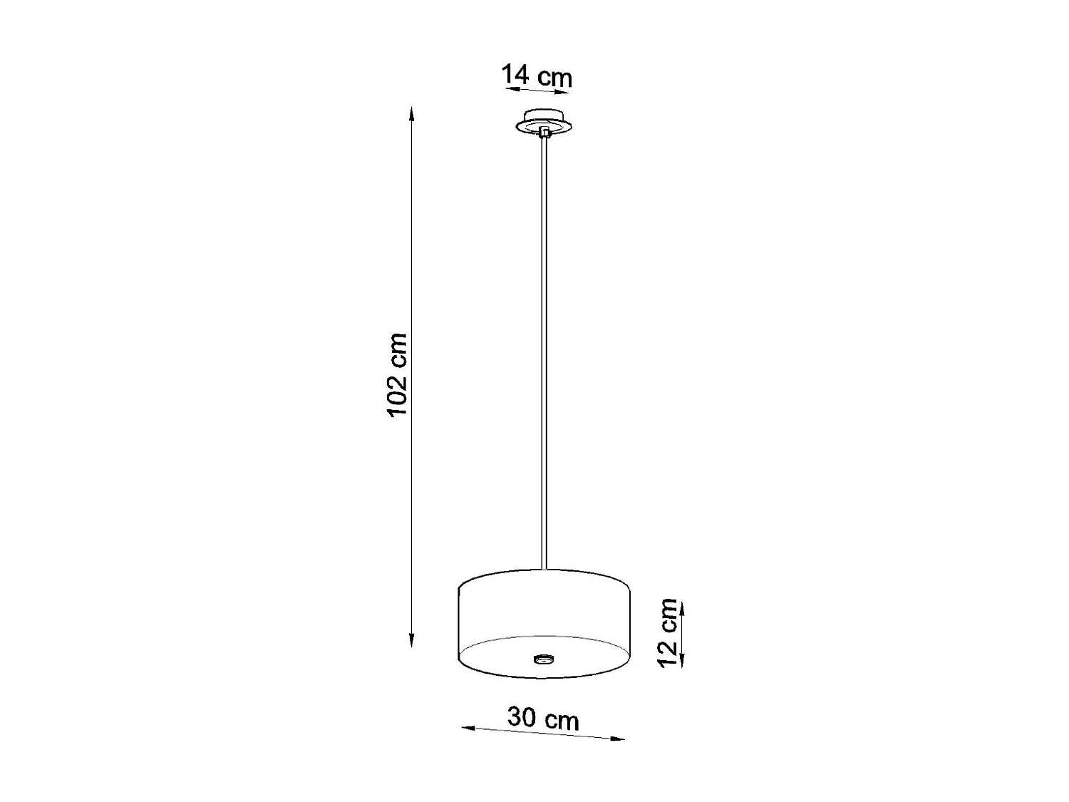 Sollux SKALA Suspension Cylindrique Noir 30cm E27
