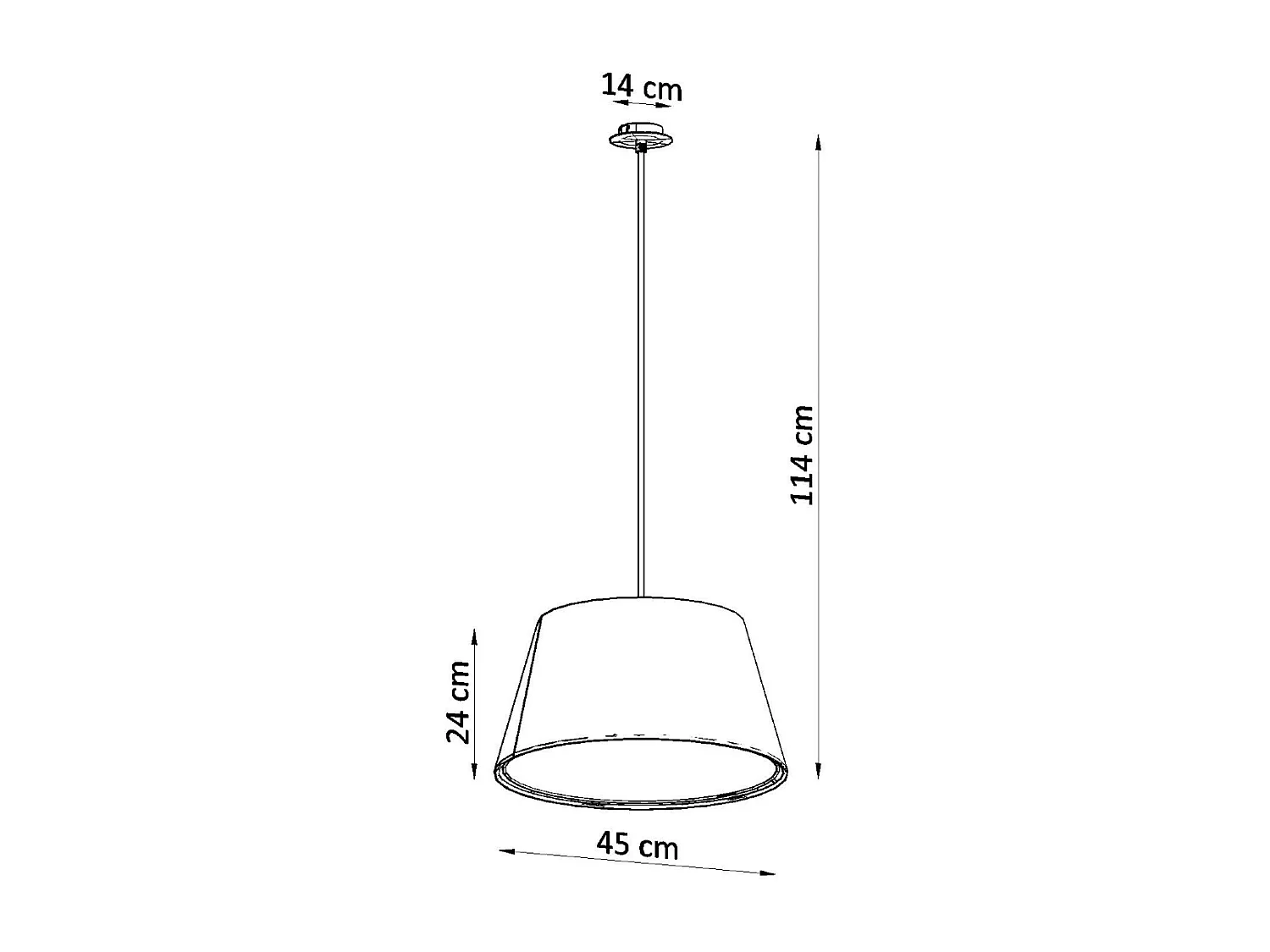 Sollux CONO Suspension Cylindrique Blanc 45cm E27