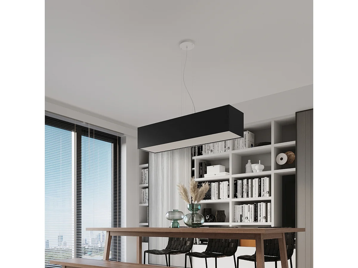 Lampada a sospensione lineare a barra nera 5x E27 Lámpara colgante de barra lineal Negro 5x E27