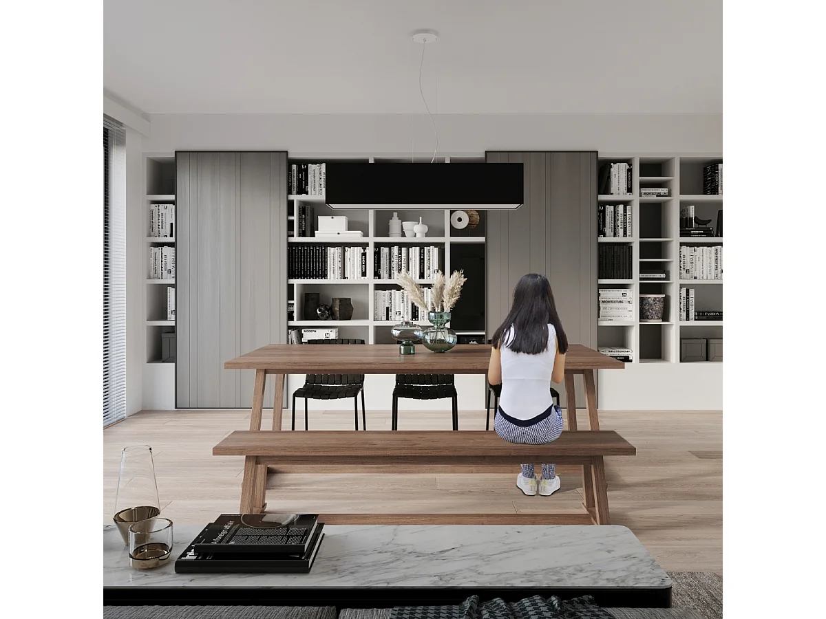 Sollux SANTA Suspension Barre Linéaire Noir 5x E27