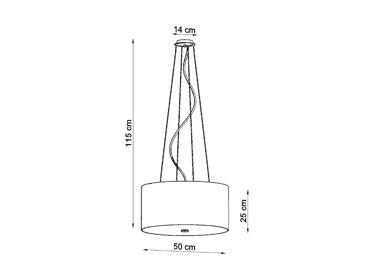 Sollux OTTO Suspension Cylindrique Blanc 50cm E27