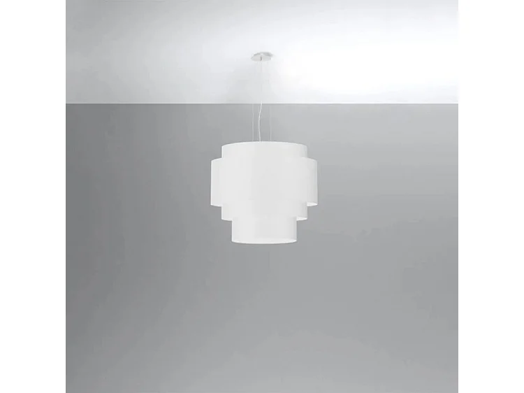 Sollux REFLEXION Suspension Cylindrique Multicouche Blanc 50cm E27