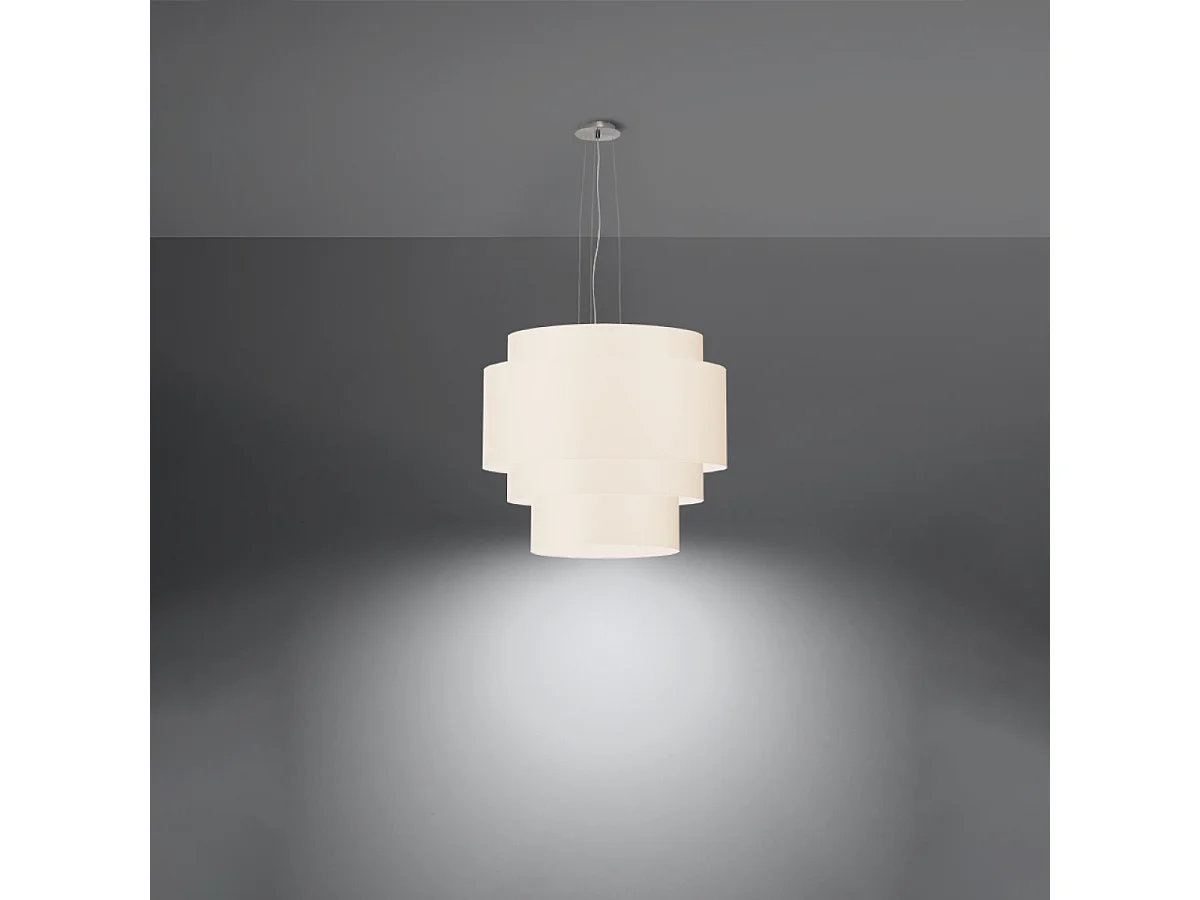 Sollux REFLEXION Suspension Cylindrique Multicouche Blanc 50cm E27