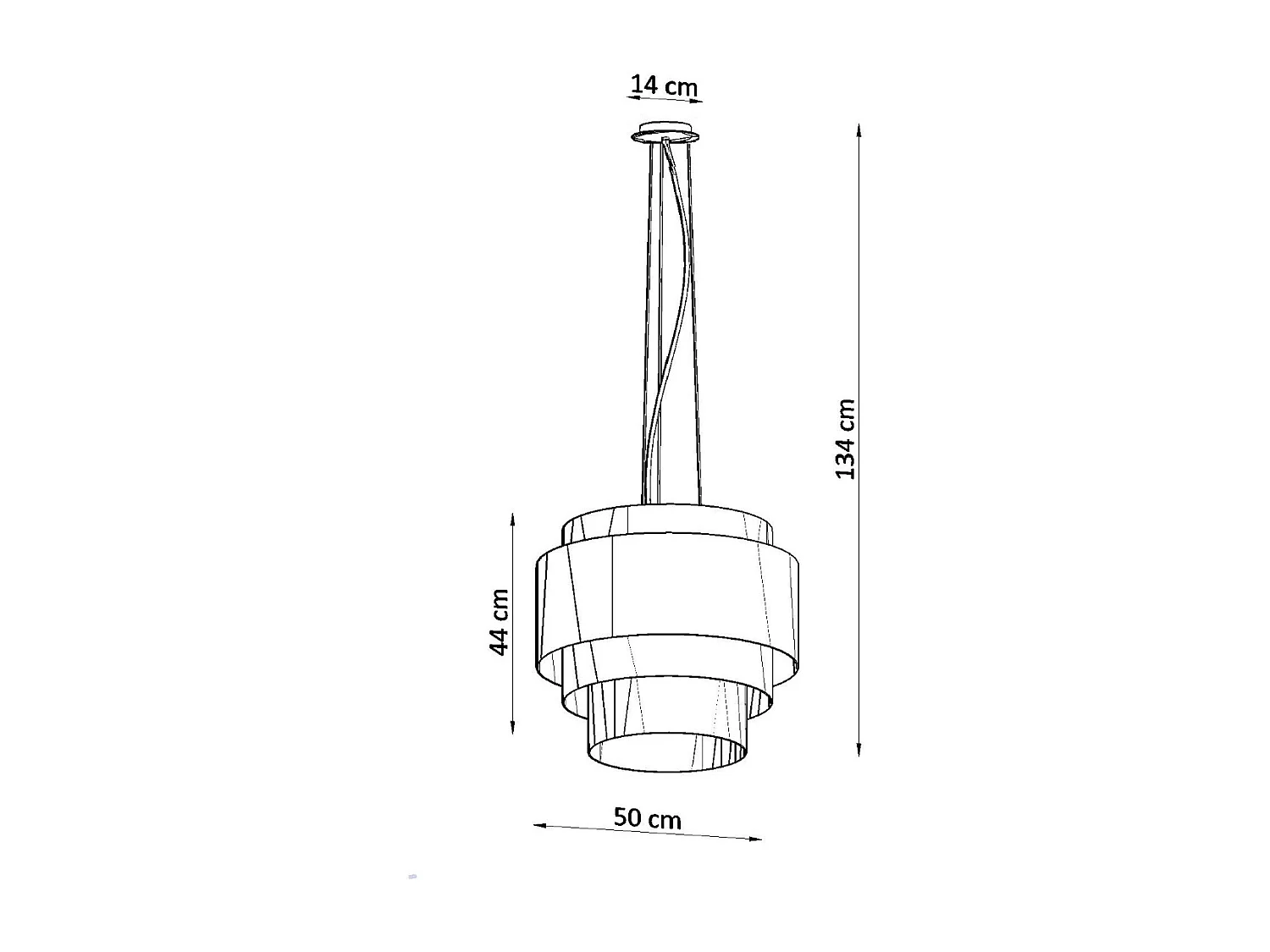 Sollux REFLEXION Suspension Cylindrique Multicouche Blanc 50cm E27