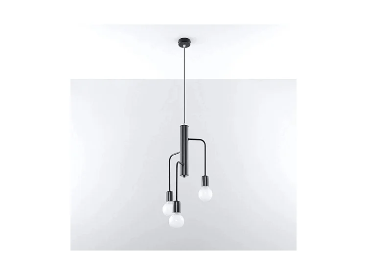 Sollux DUOMO Suspension à 3 grappes de lumière noire, E27