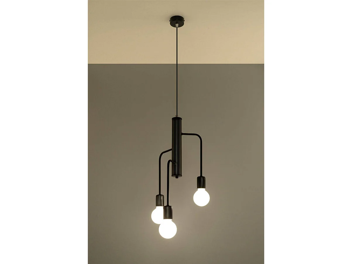 Sollux DUOMO Suspension à 3 grappes de lumière noire, E27