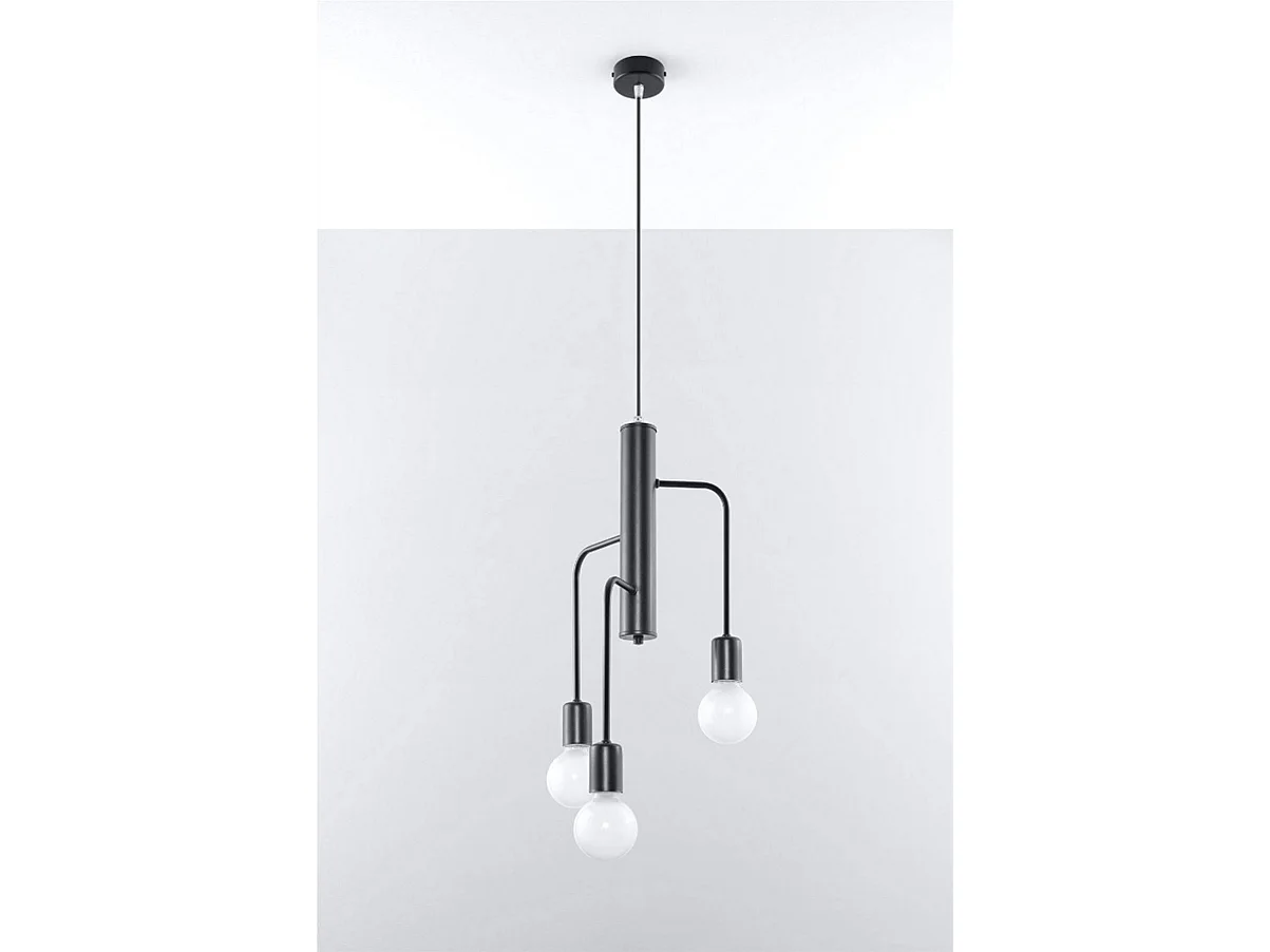 Sollux DUOMO - Colgante colgante de 3 luces en racimo Negro, E27
